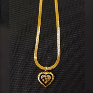 dual heart serpentine chain necklace