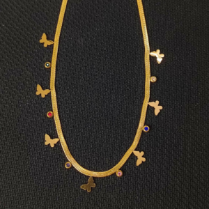 dual heart serpentine chain necklace